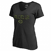 Women's Cincinnati Reds Fanatics Branded Black Big & Tall Memorial V Neck Camo T-shirt FengYun,baseball caps,new era cap wholesale,wholesale hats